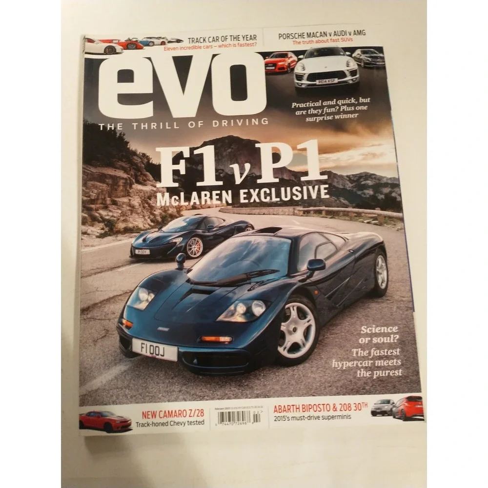 EVO Car Magazine 205-190 ft. McLaren F1 & P1, BMW Z1, Audi - Lot Of 2 2015 2013